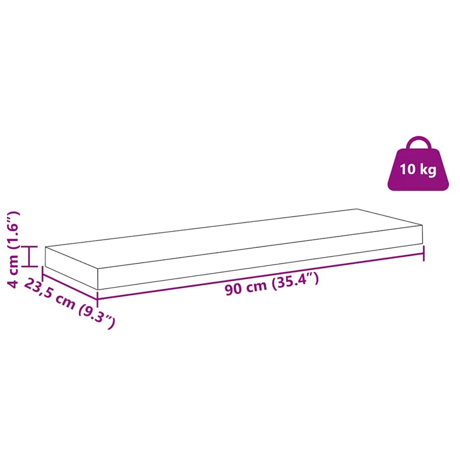Étagère Murale 4 pcs Marbre blanc 90 x 23,5 x 4 cm - 16