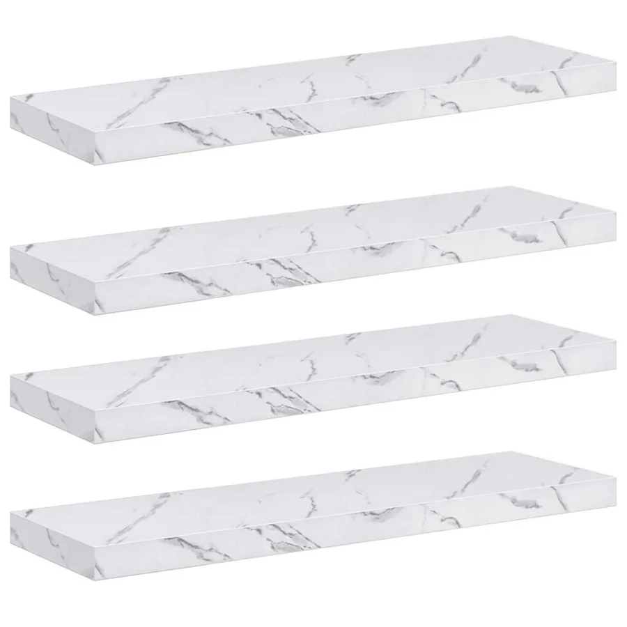 Étagère Murale 4 pcs Marbre blanc 90 x 23,5 x 4 cm - 2