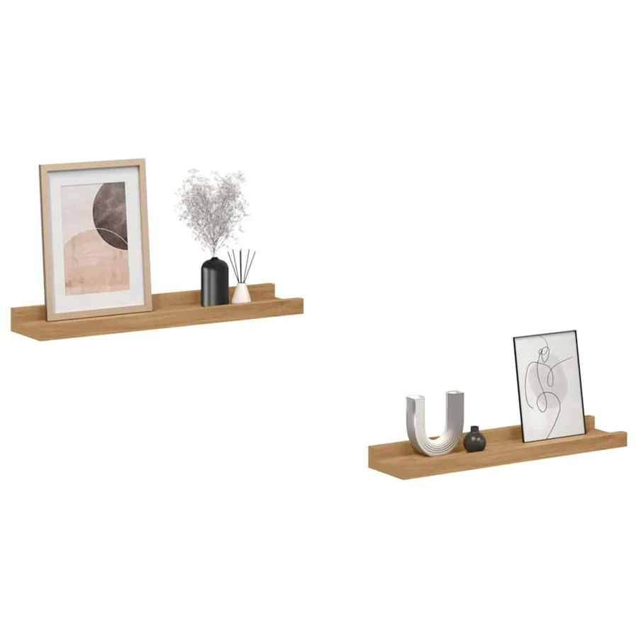 Étagère Murale Montage mural 2 pcs Marron 40 x 9 x 3 cm - 3