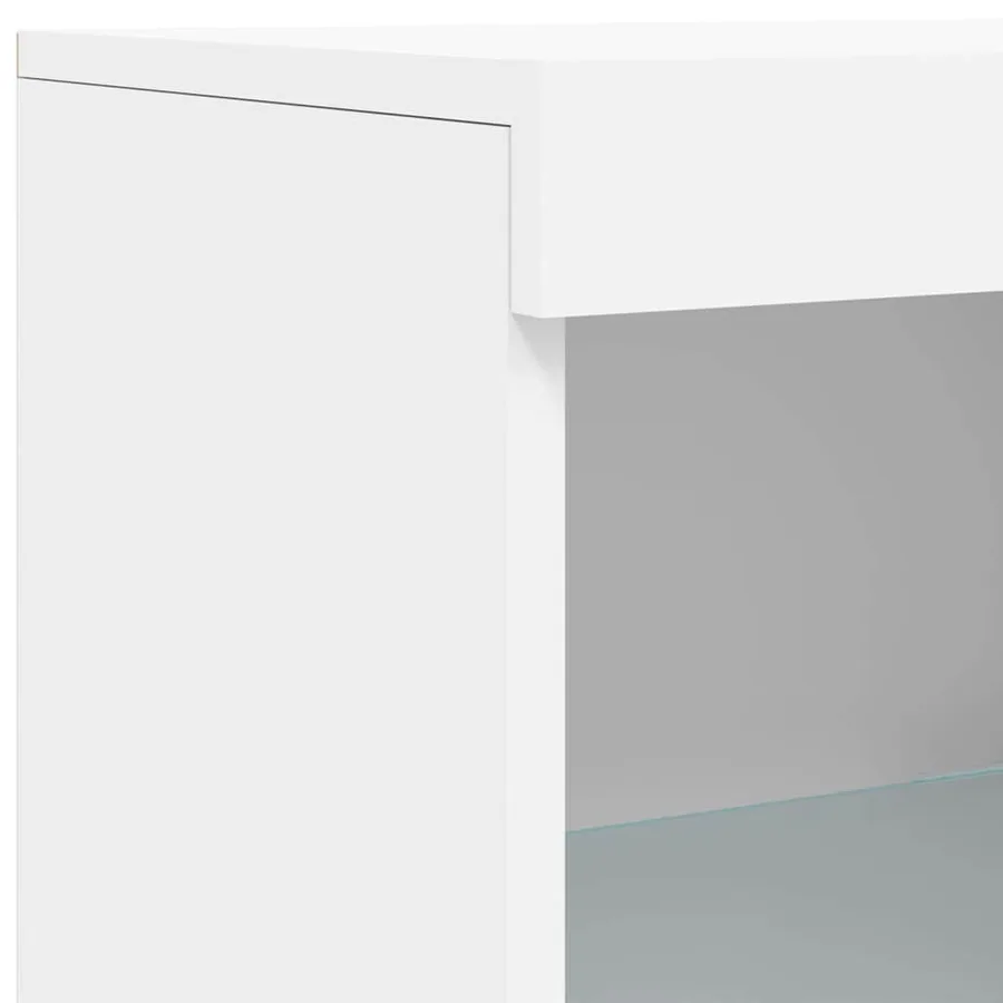 Buffet avec lumières LED blanc 162x37x100 cm - 11
