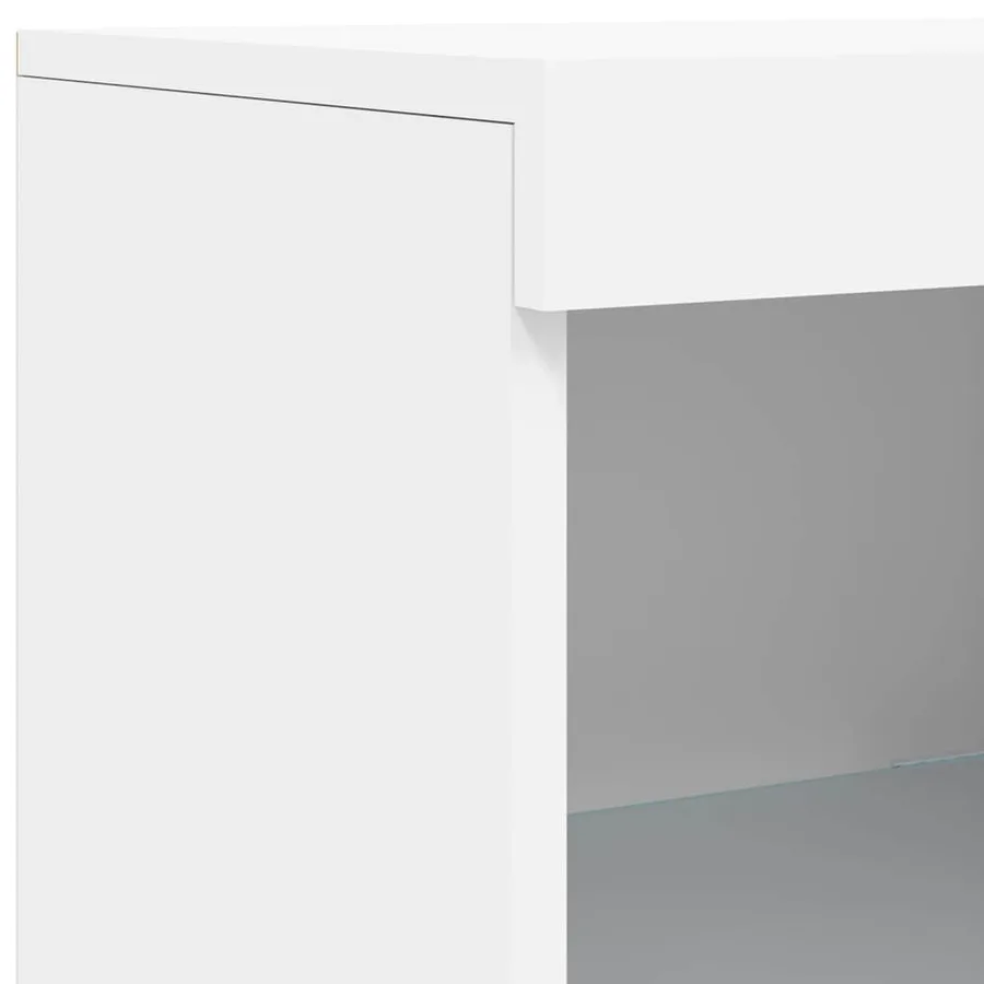 Buffet avec lumières LED blanc 162x37x100 cm - 12