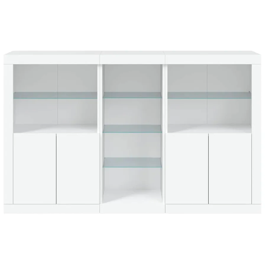 Buffet avec lumières LED blanc 162x37x100 cm - 6