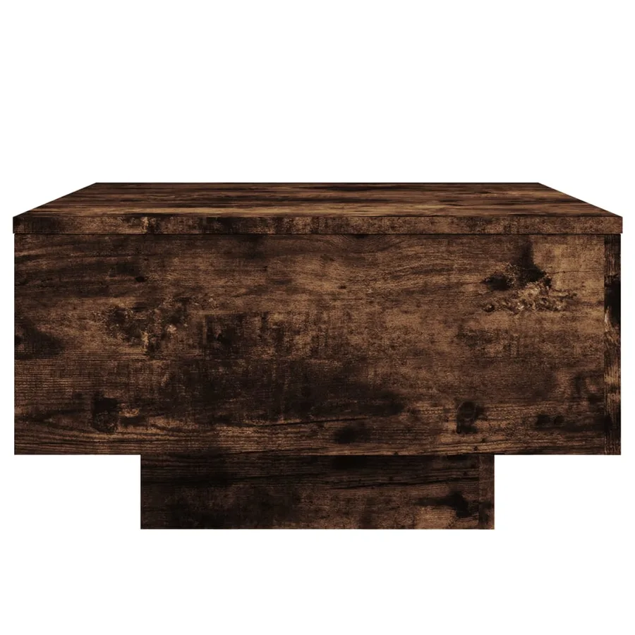 Table basse avec lumières LED chêne fumé 55x55x31 cm - 7