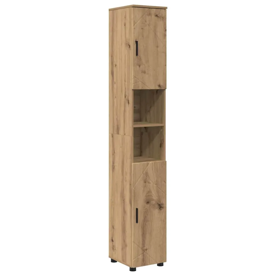Cabinet de salle de bain Chêne artisanal 30 x 35 x 192 cm - 2