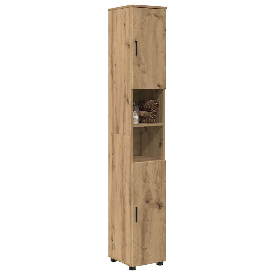 Cabinet de salle de bain Chêne artisanal 30 x 35 x 192 cm - 3