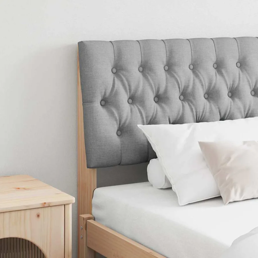 Tête de lit capitonnée Gris clair 180 cm Pin massif