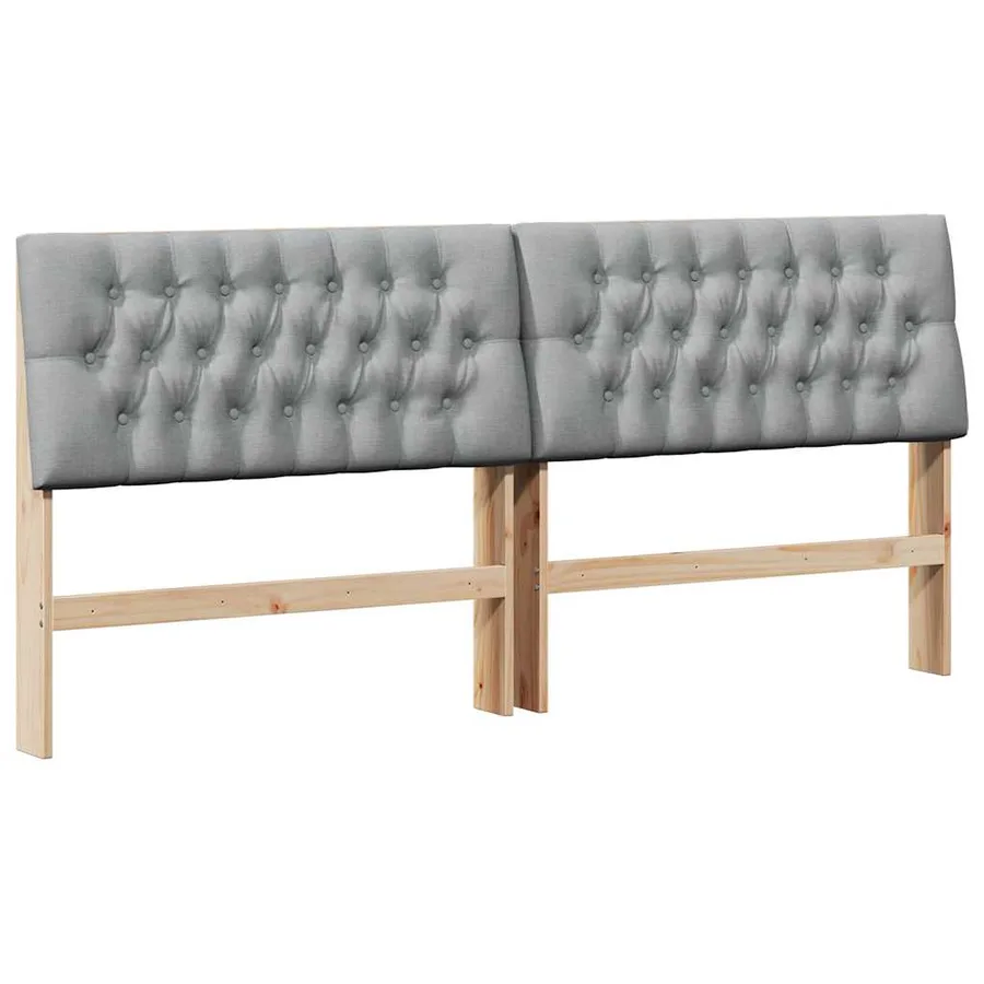 Tête de lit capitonnée Gris clair 180 cm Pin massif - 2