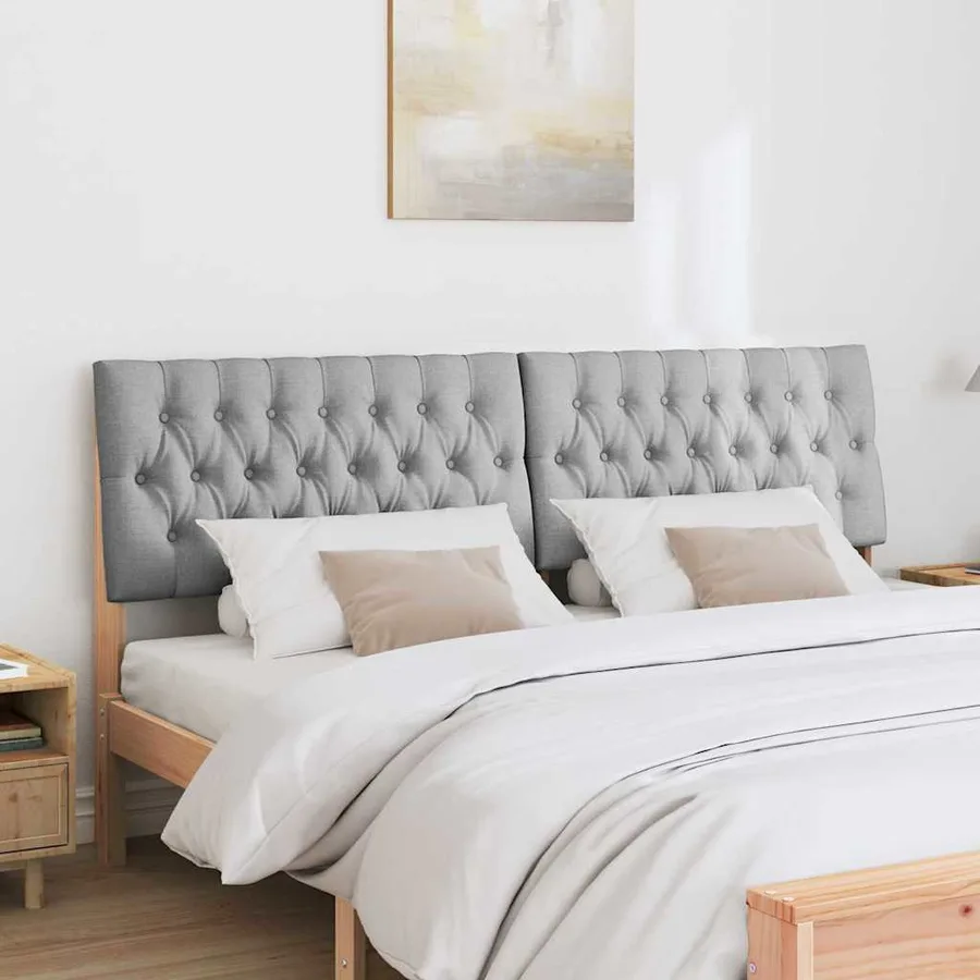 Tête de lit capitonnée Gris clair 180 cm Pin massif - 3