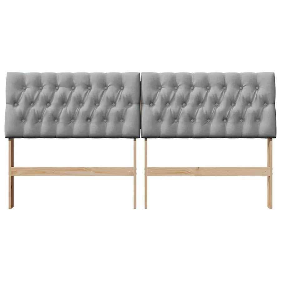 Tête de lit capitonnée Gris clair 180 cm Pin massif - 4