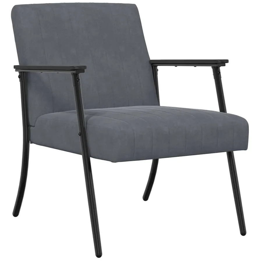 fauteuil Gris foncé 59 x 75 x 78 cm Velours - 2