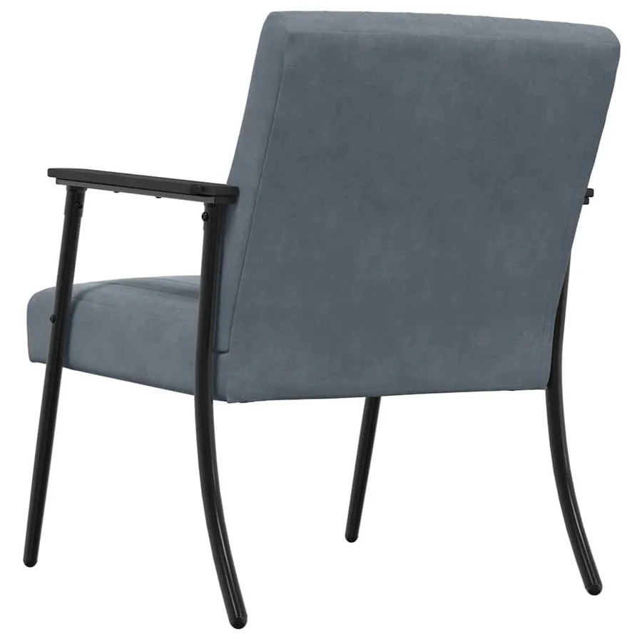 fauteuil Gris foncé 59 x 75 x 78 cm Velours - 6