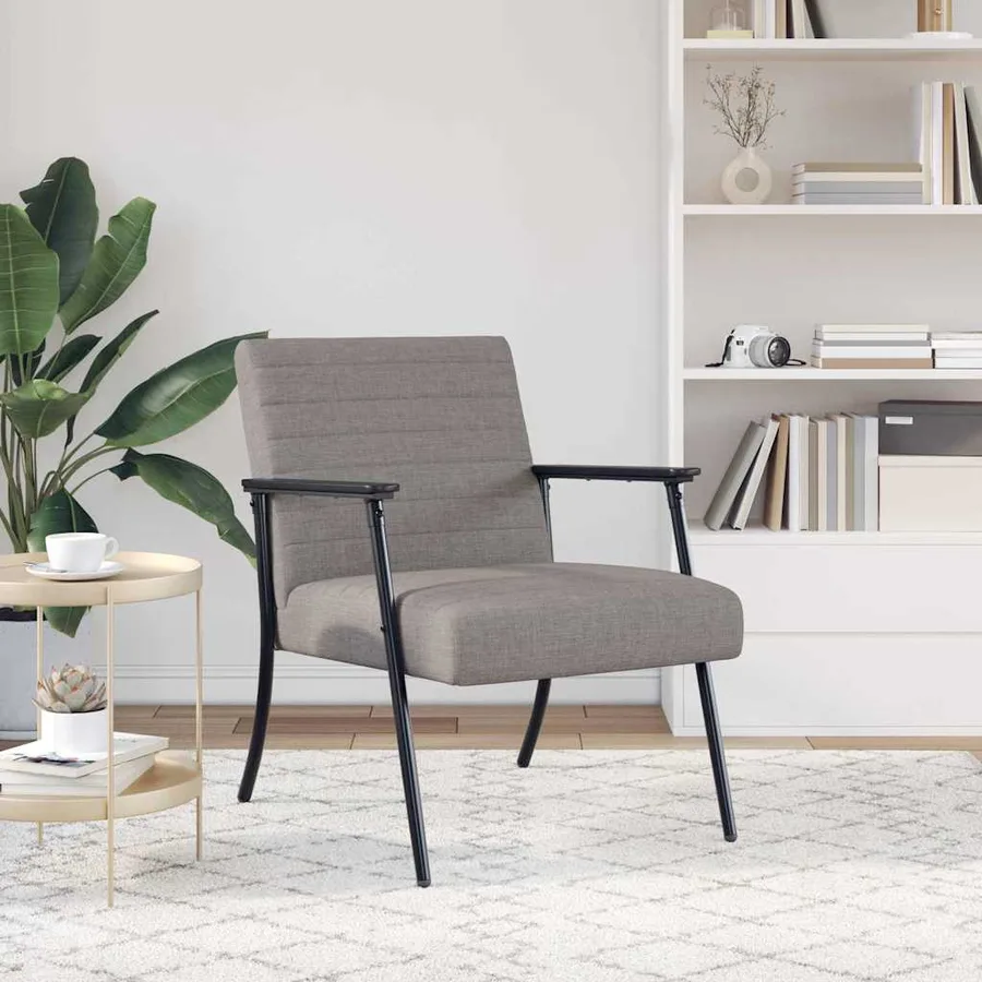 fauteuil Taupe 59 x 75 x 78 cm tissu - 3