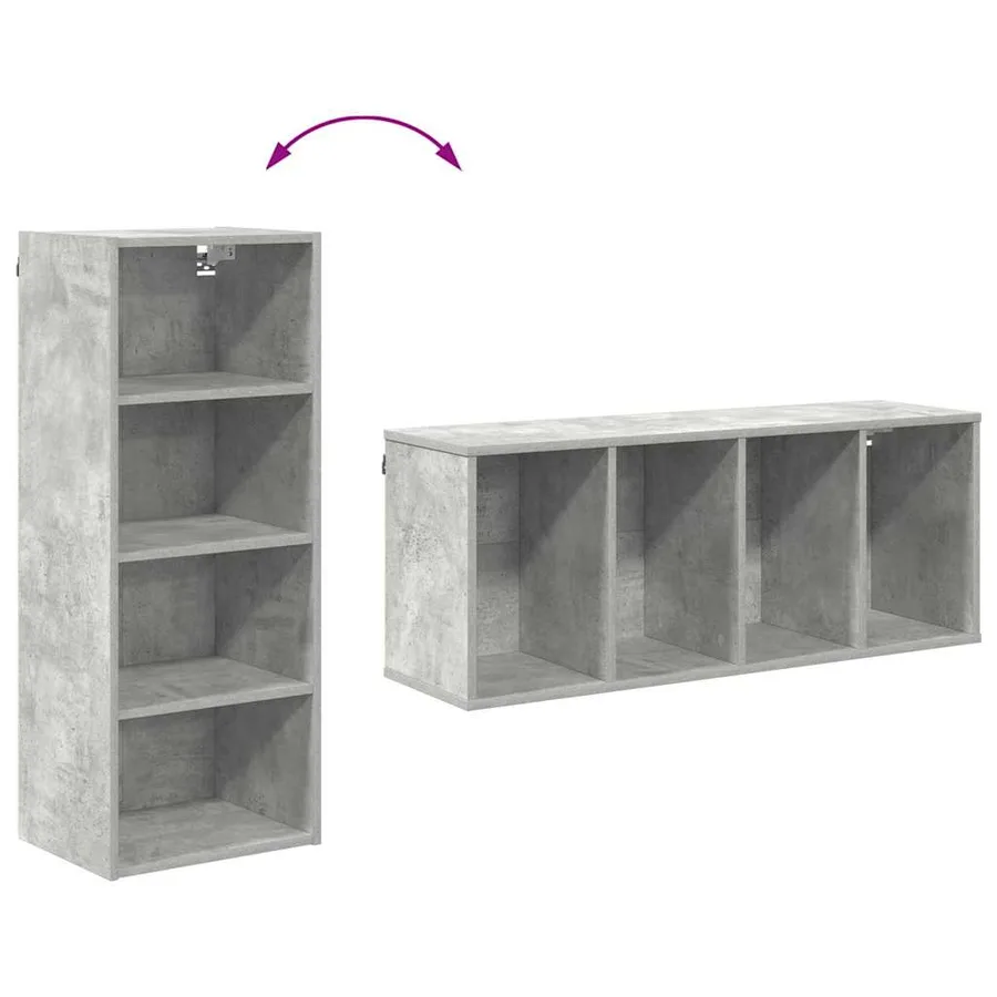 Armoire suspendue avec stockage Gris béton 40 x 29,5 x 100 cm - 10