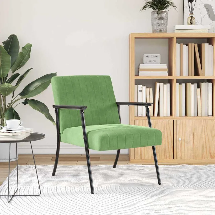 fauteuil Vert clair 59 x 75 x 78 cm Velours - 3
