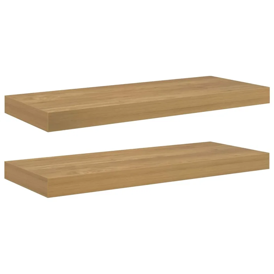 Étagère Murale 2 pcs Marron 60 x 23 x 4 cm Bois d'ingénierie - 2