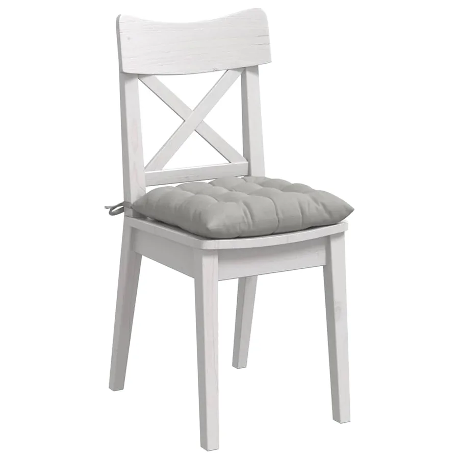 Coussins de siège 4 pcs Gris clair 40 x 40 x 6 cm Microfibre - 3