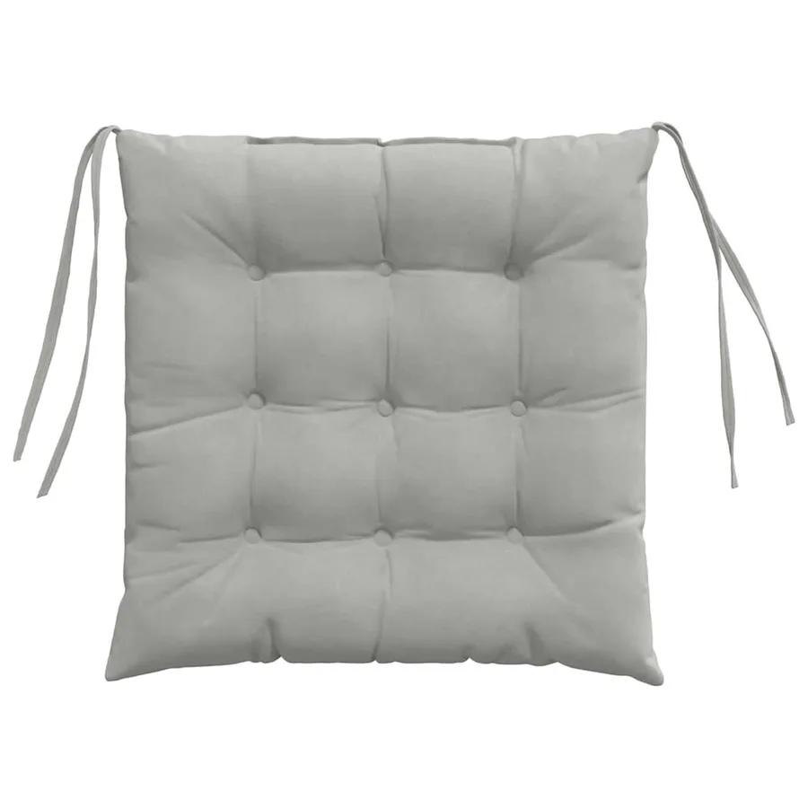 Coussins de siège 4 pcs Gris clair 40 x 40 x 6 cm Microfibre - 7