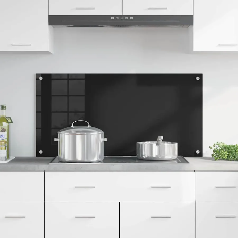 Crédence de cuisine Noir 100 x 50 cm verre trempé - 3