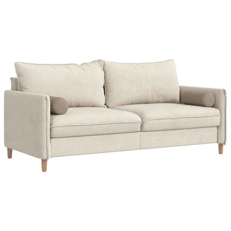 Coussins d'accent 2 pcs Taupe Ø 15 x 40 cm Tissu en microfibre - 3