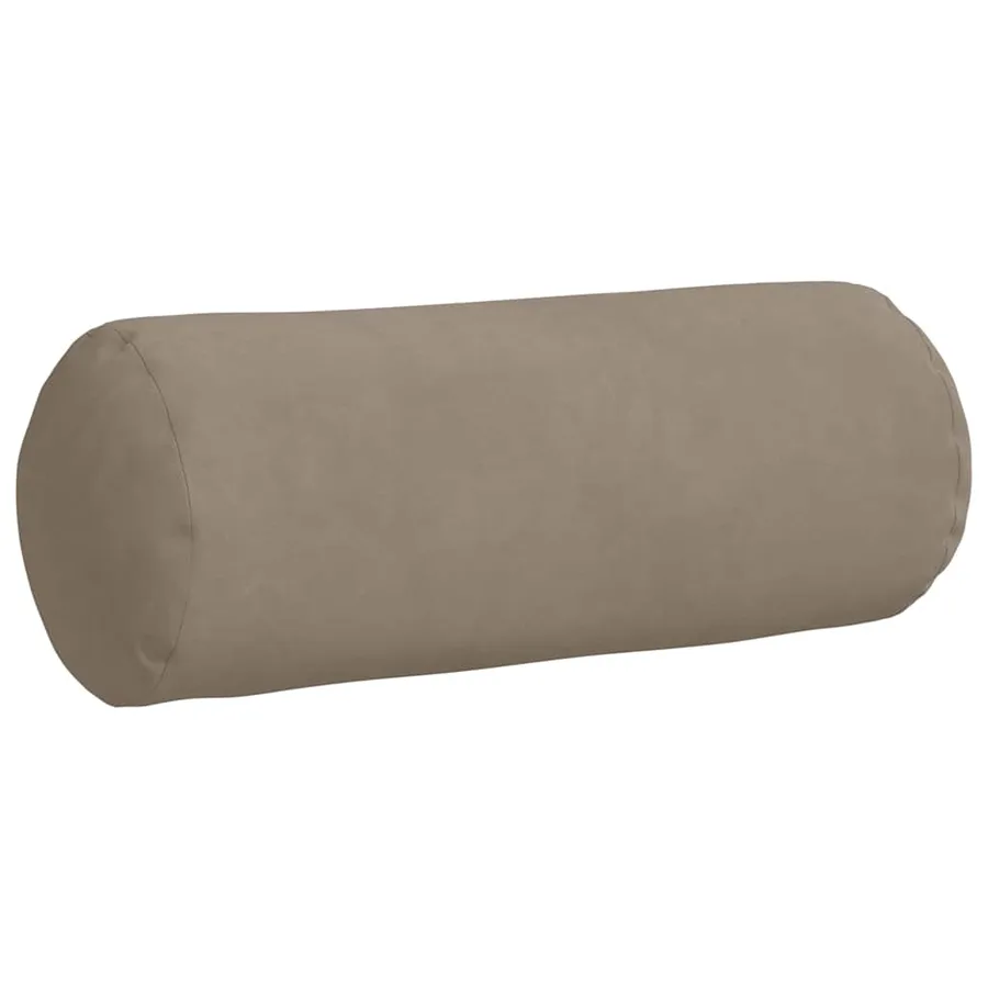 Coussins d'accent 2 pcs Taupe Ø 15 x 40 cm Tissu en microfibre - 5