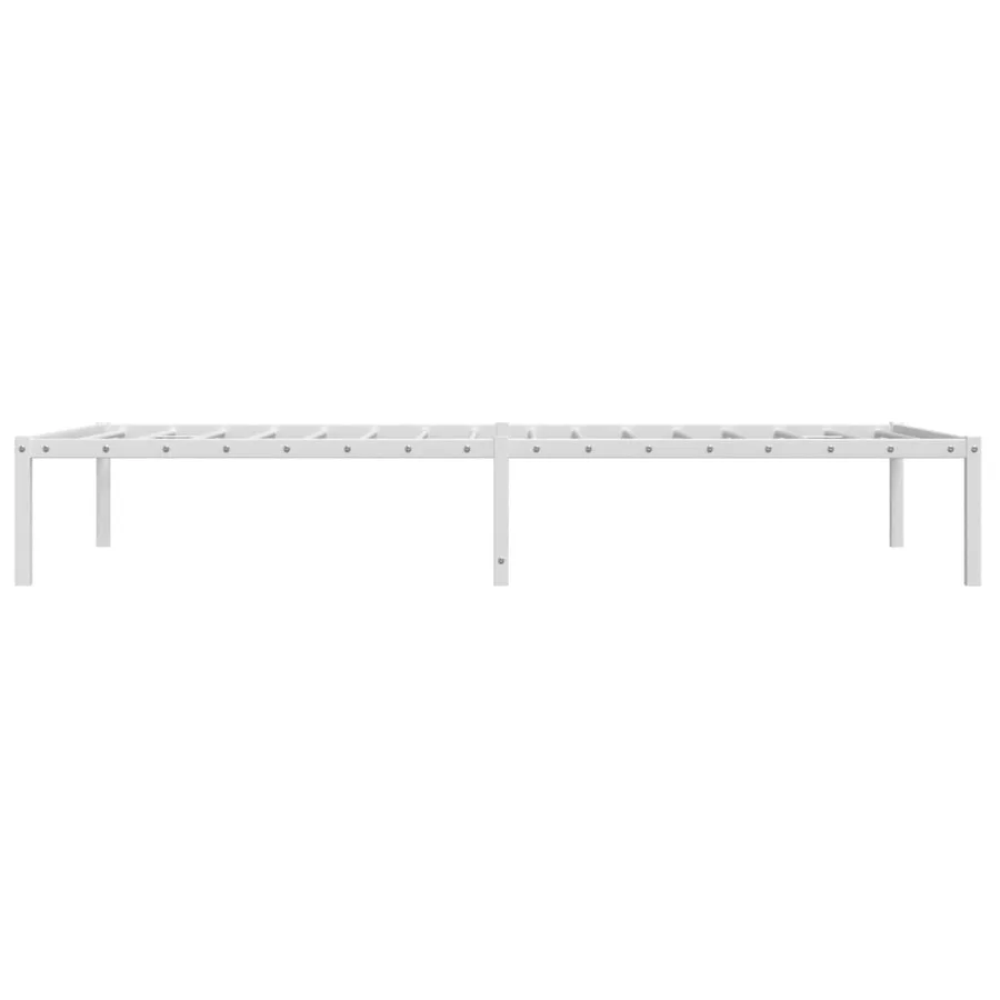 Cadre de lit métal sans matelas blanc 100x190 cm - 6