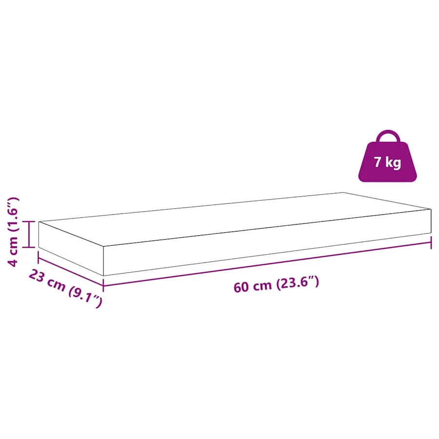Étagère Murale 2 pcs Marbre blanc 60 x 23,5 x 4 cm - 16