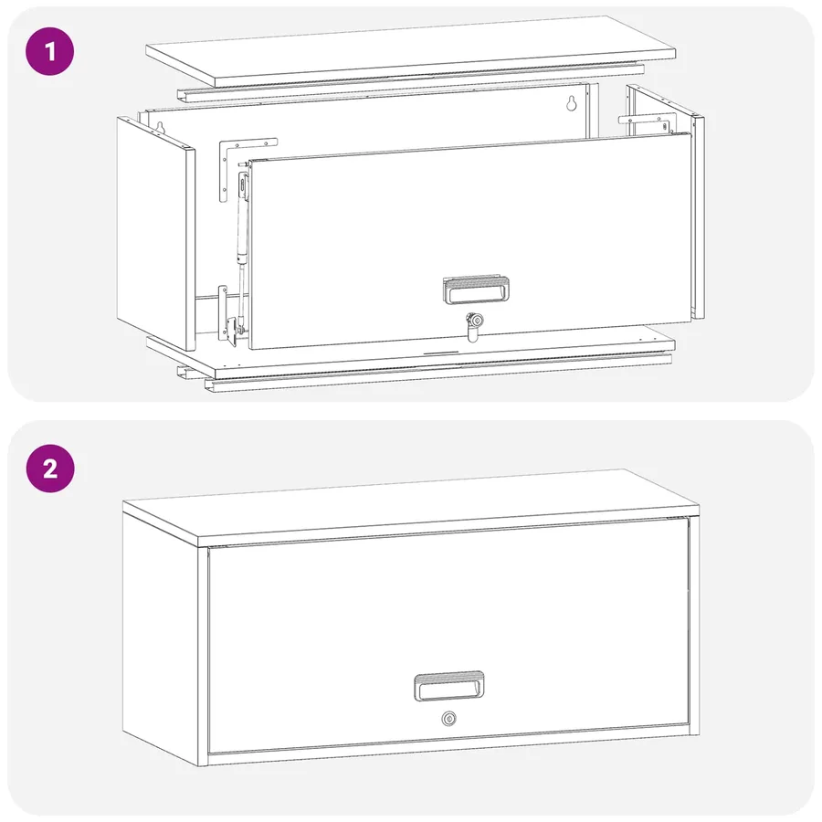 Armoire murale pour garage Anthracite 80 x 33 x 35 cm - 12
