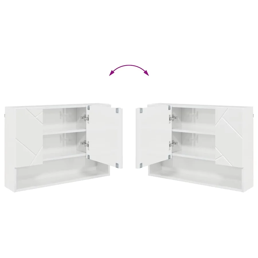 Ensemble de mobilier de salle de bain 2 pcs Blanc brillant - 9