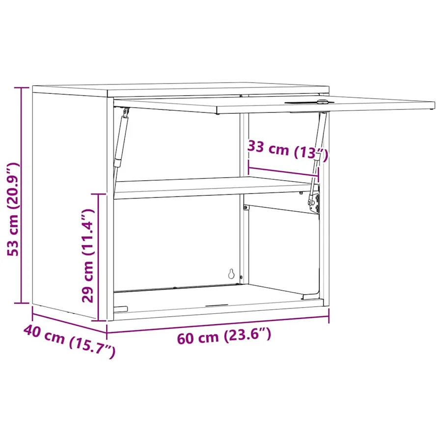 Armoire murale pour garage Vert olive 60 x 40 x 53 cm - 14