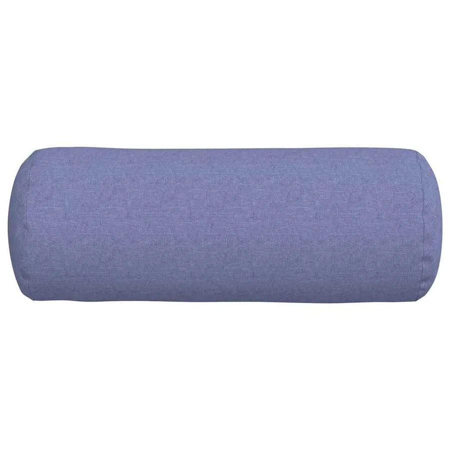 Coussins d'accent 2 pcs Bleu denim Ø 25 x 70 cm tissu - 6