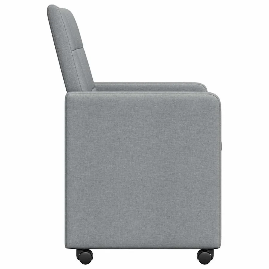 Chaises de Salle à Manger avec Roues 2 pcs Gris clair tissu - 5