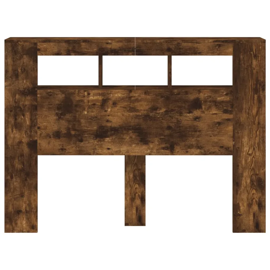 Tête de lit à LED chêne fumé 140x18,5x103,5cm bois d'ingénierie - 5