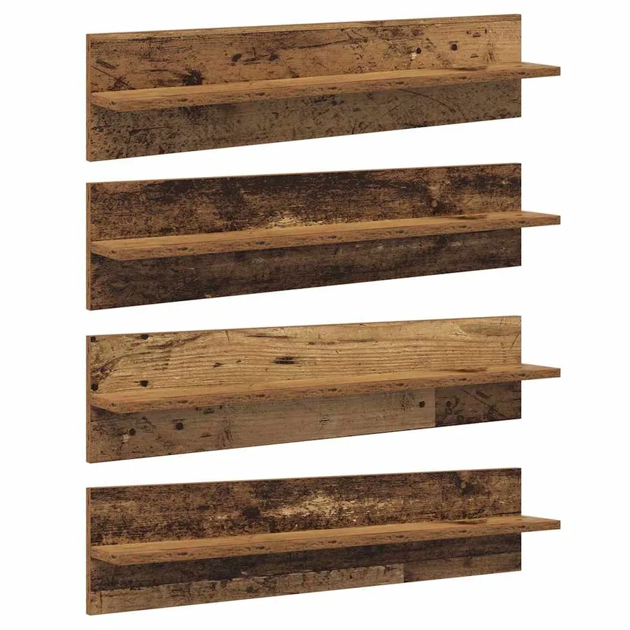 Étagères Murales 4 pcs Bois Ancien 80 x 11,5 x 18 cm - 2