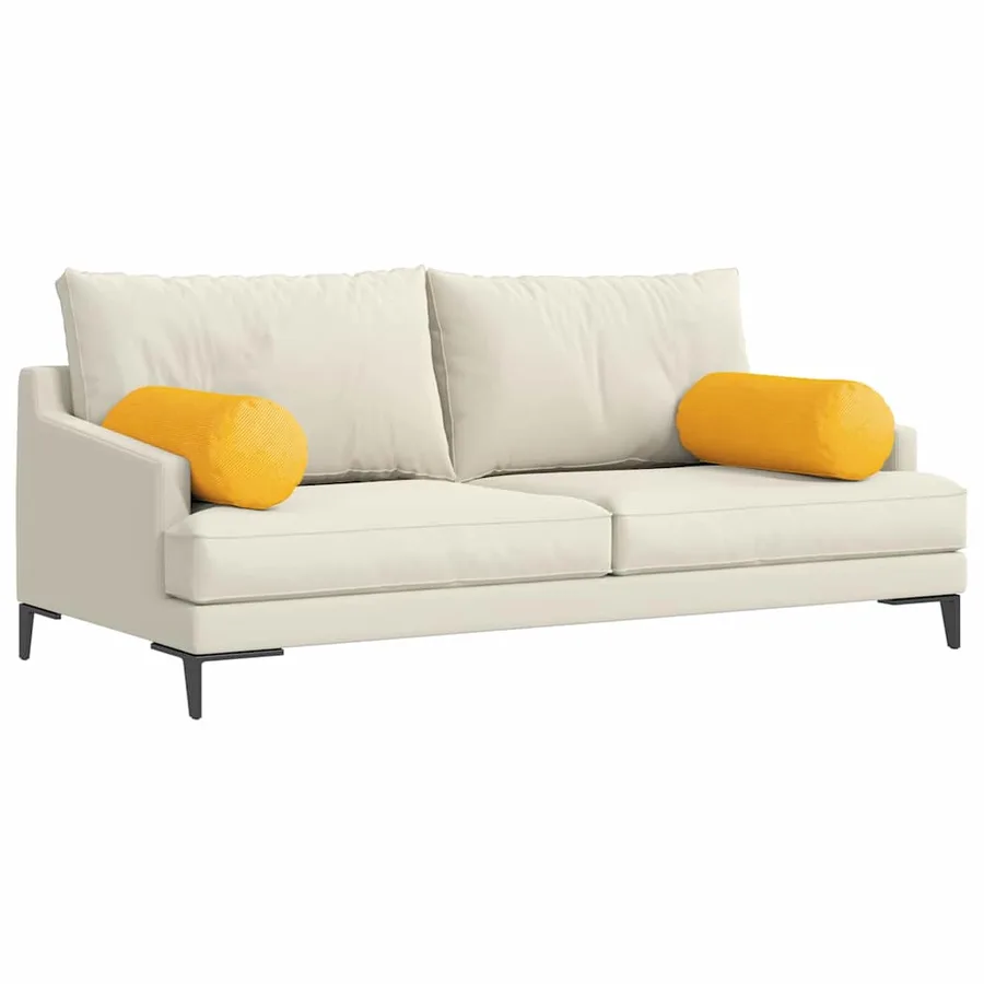 Coussins d'accent 2 pcs Jaune clair Ø 25 x 70 cm - 3