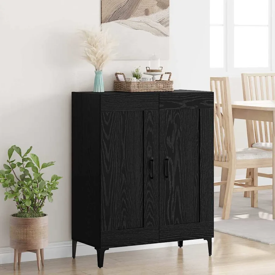 Buffet Chêne noir 69,5 x 34 x 90 cm Bois d'ingénierie
