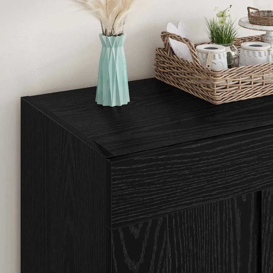 Buffet Chêne noir 69,5 x 34 x 90 cm Bois d'ingénierie - 4