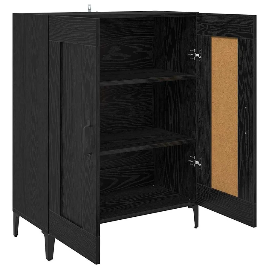 Buffet Chêne noir 69,5 x 34 x 90 cm Bois d'ingénierie - 5