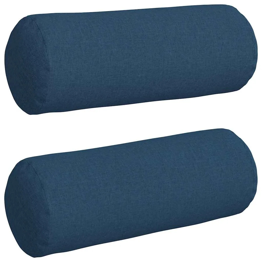 Coussins d'accent 2 pcs Bleu Ø 25 x 70 cm tissu - 2
