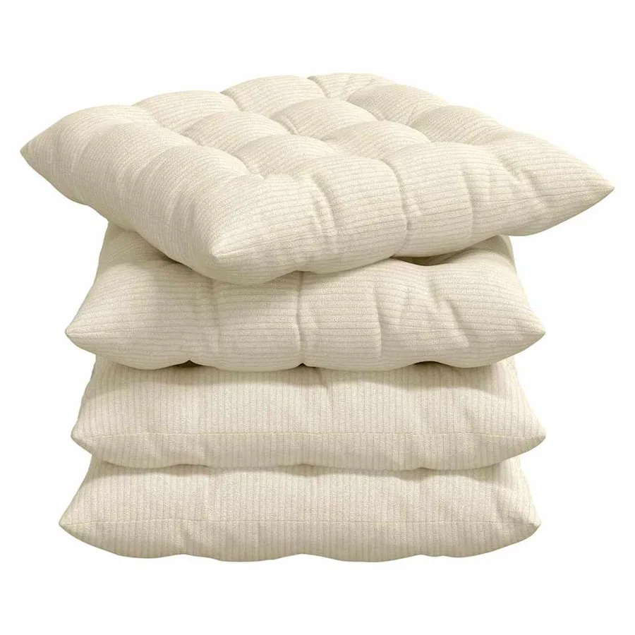 Coussins de siège 4 pcs Crème 40 x 40 x 6 cm - 2