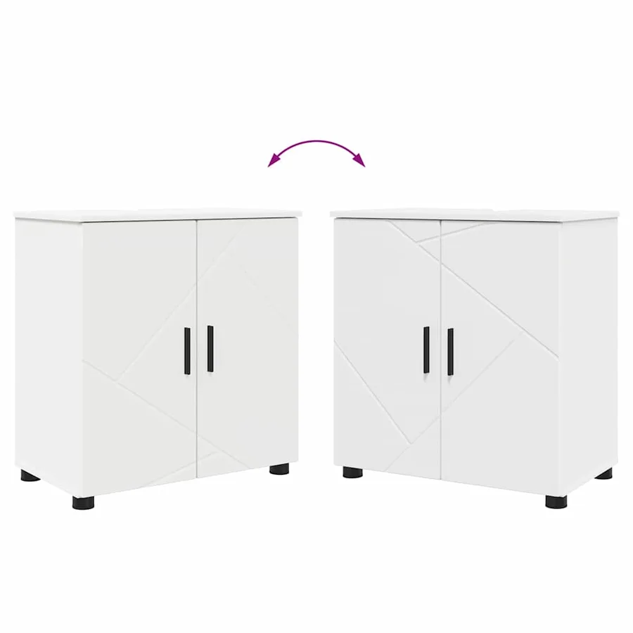 Ensemble de mobilier de salle de bain Montage mural 4 pcs Blanc - 12