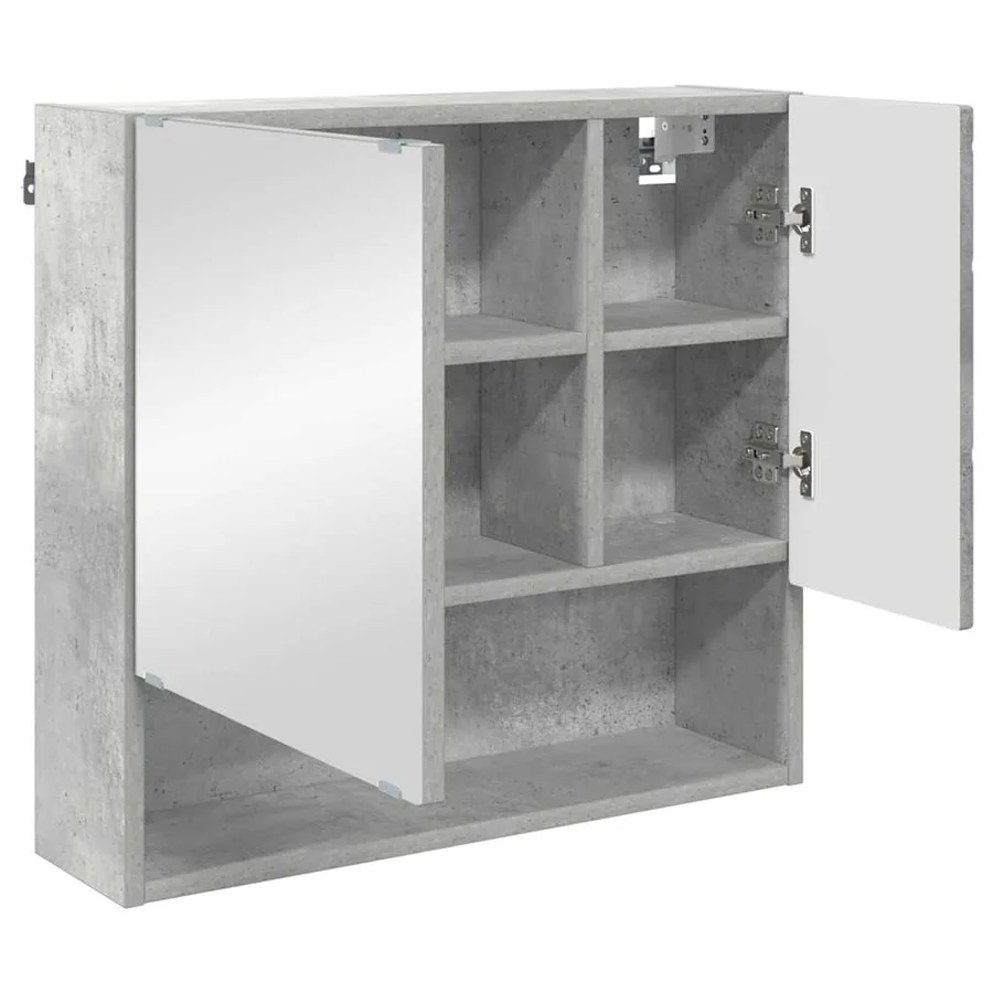 Ensemble de mobilier de salle de bain 3 pcs Gris béton - 7