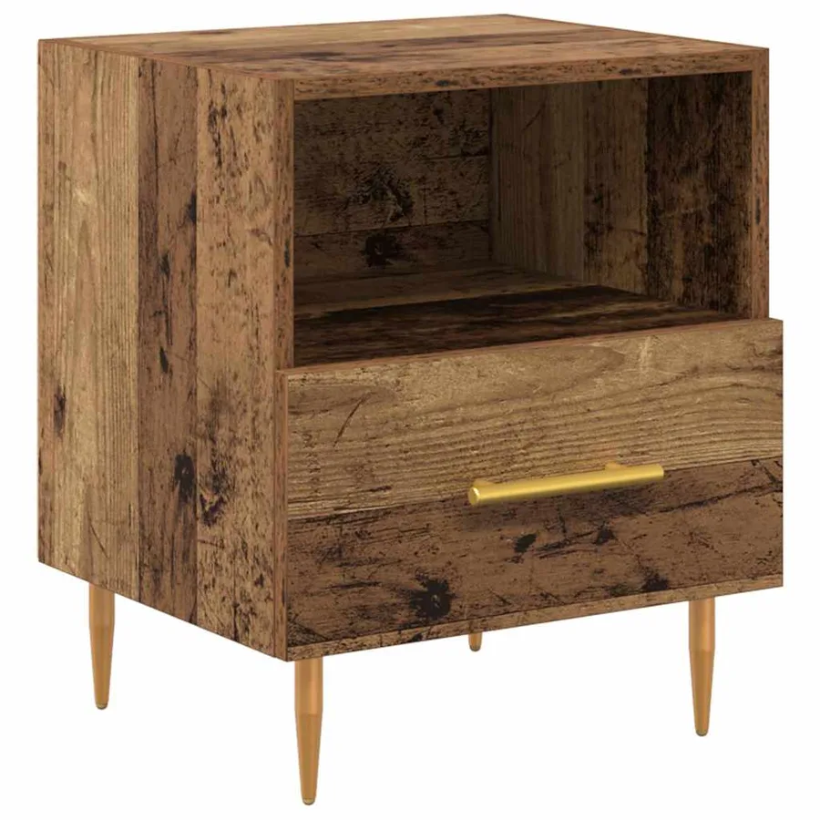 Table de chevet Marron 40 x 35 x 47,5 cm Bois d'ingénierie - 2