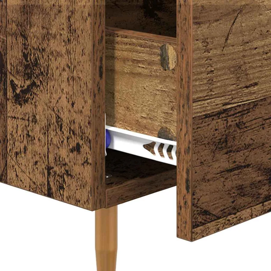 Table de chevet Marron 40 x 35 x 47,5 cm Bois d'ingénierie - 9