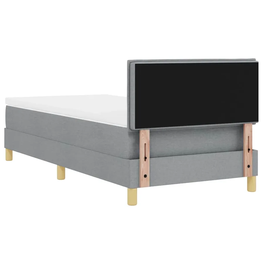 Lit à ressort LED avec coussin Gris clair 90 x 190 cm tissu - 8