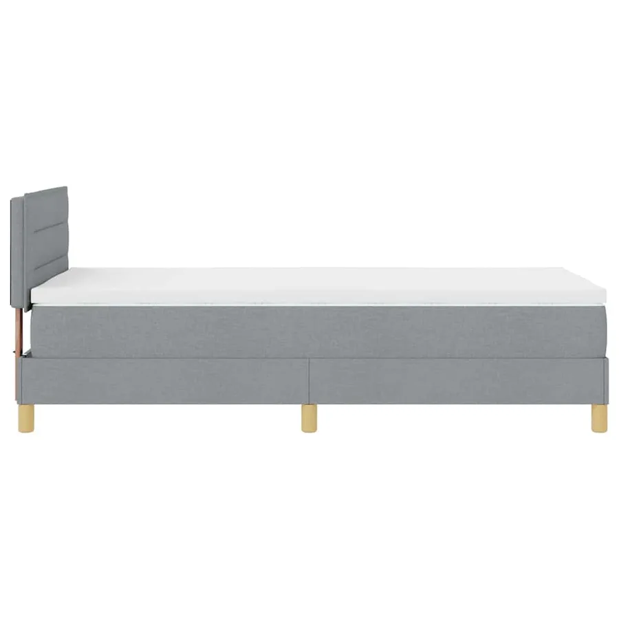 Lit à ressort LED avec coussin Gris clair 90 x 190 cm tissu - 9