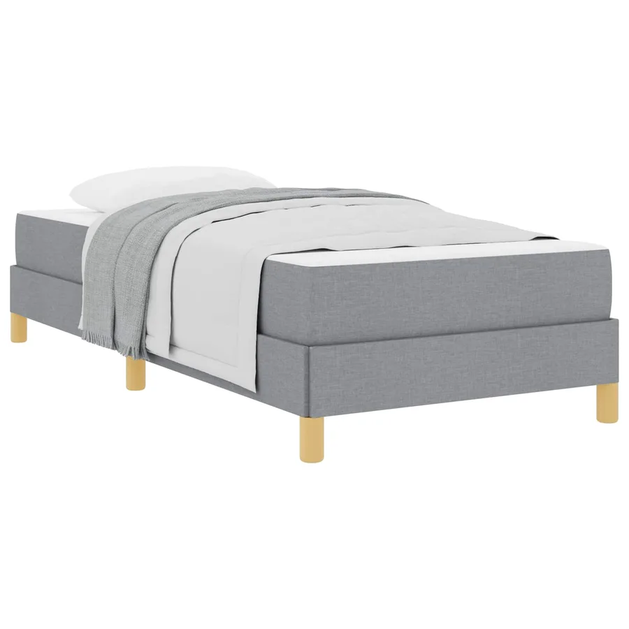 Lit à ressorts avec matelas Gris clair 90 x 190 cm tissu - 3