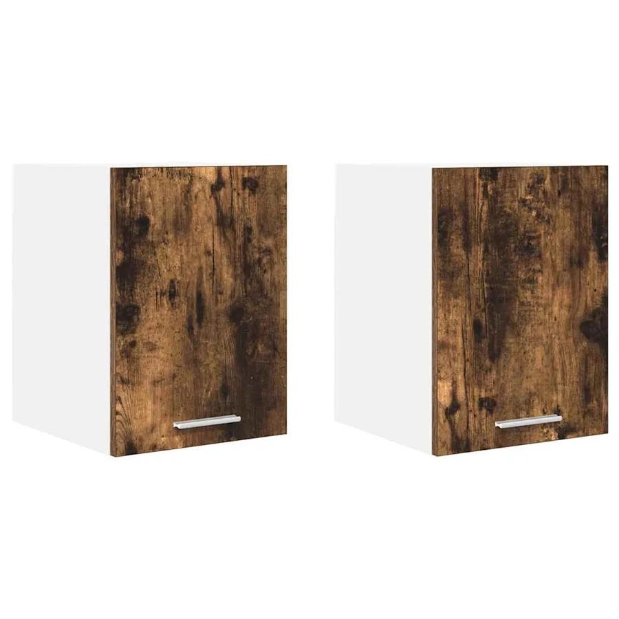 Armoire suspendue 2 pcs Bois ancien et Blanc 30 x 31 x 40 cm - 2