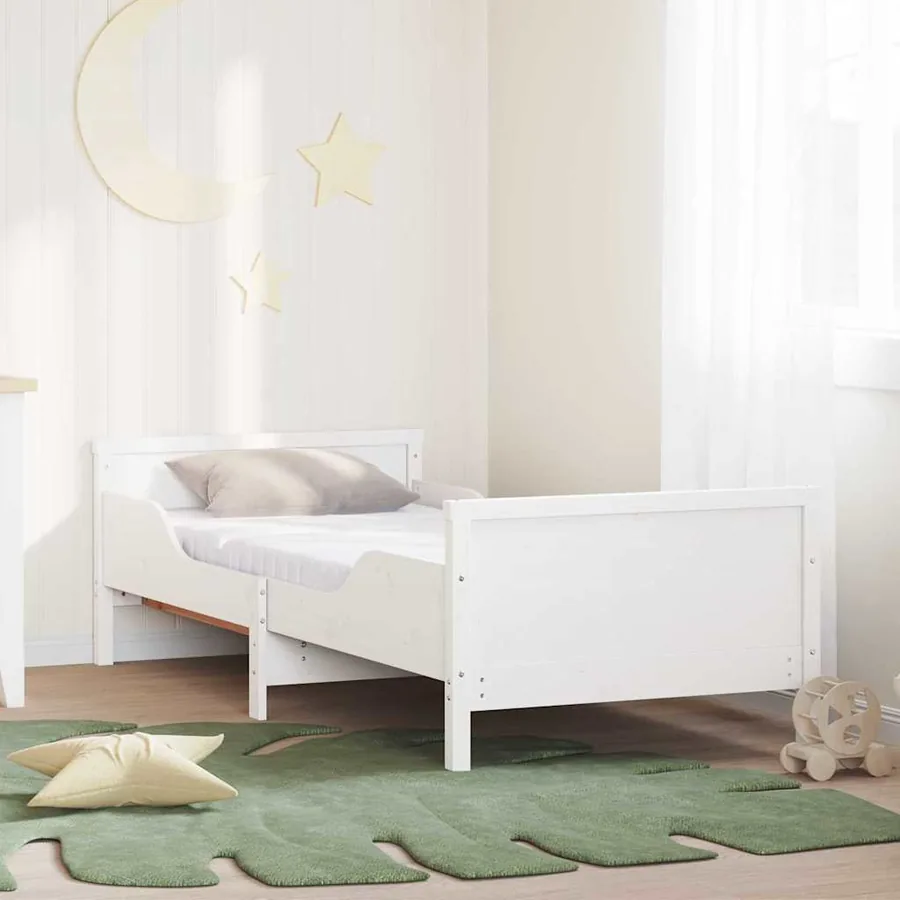 Cadre de lit avec matelas extensible Blanc 80 x 200 cm