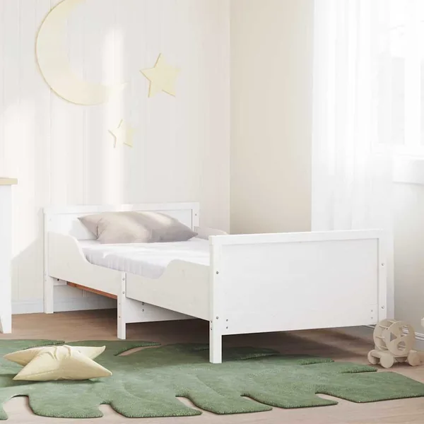 Cadre de lit avec matelas extensible Blanc 80 x 200 cm
