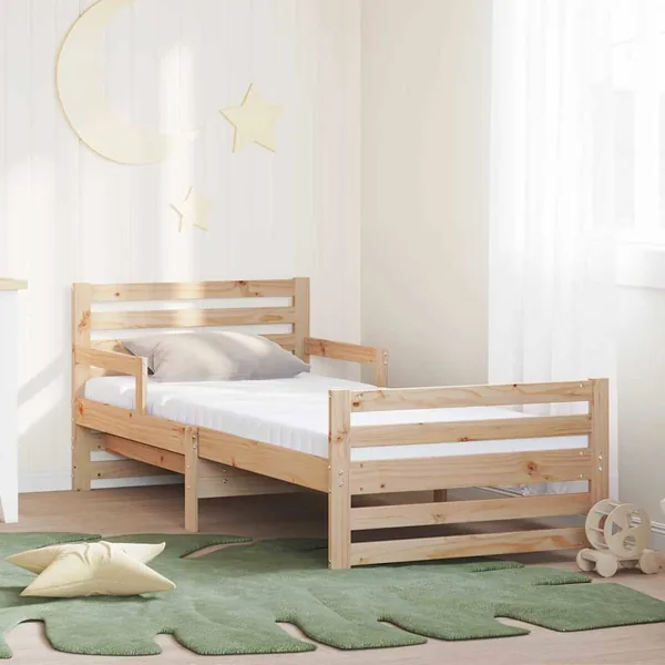 Cadre de lit avec matelas extensible Marron 80 x 200 cm